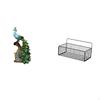 Elegant Peacock Sculpture And Metal Wire Basket Shelf Collection for Bedroom Office Living Room