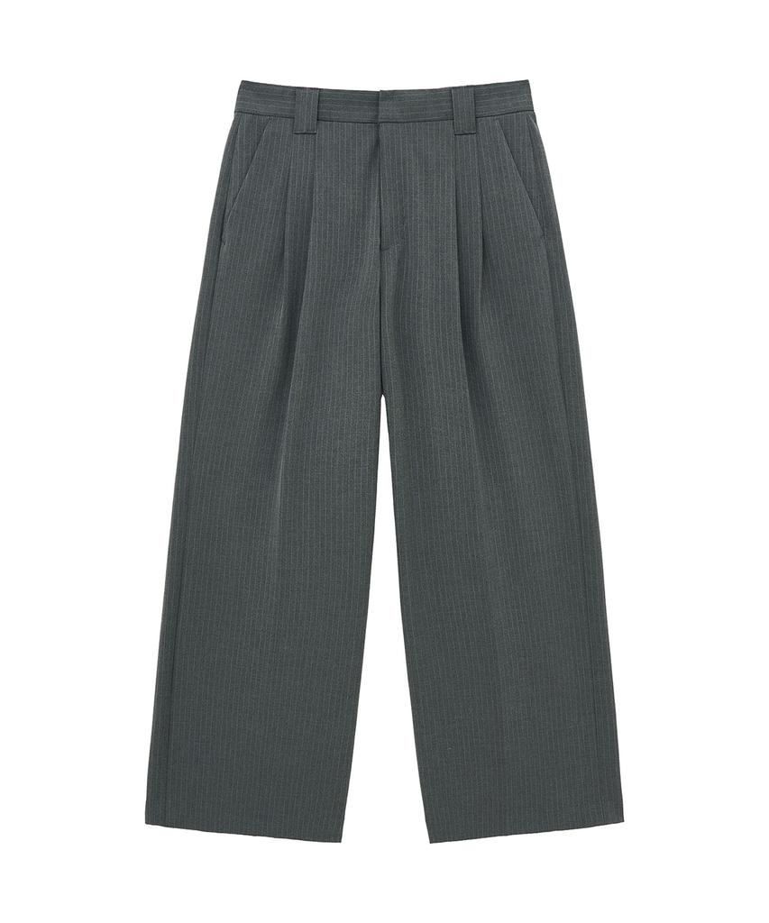BIG UNION Striped Wide Pants (Gray)