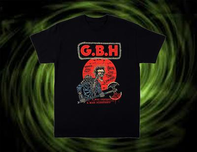T-shirt Unisexe Noir Rare GBH Band Taille Homme et Femme S à 5XL EE21 T-shirt Unisexe