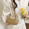 Net Pouch Yarn Woven Crossbody Bag Large Capacity Hollow Fishnet Bag Crochet Shoulder Pouch  Spring