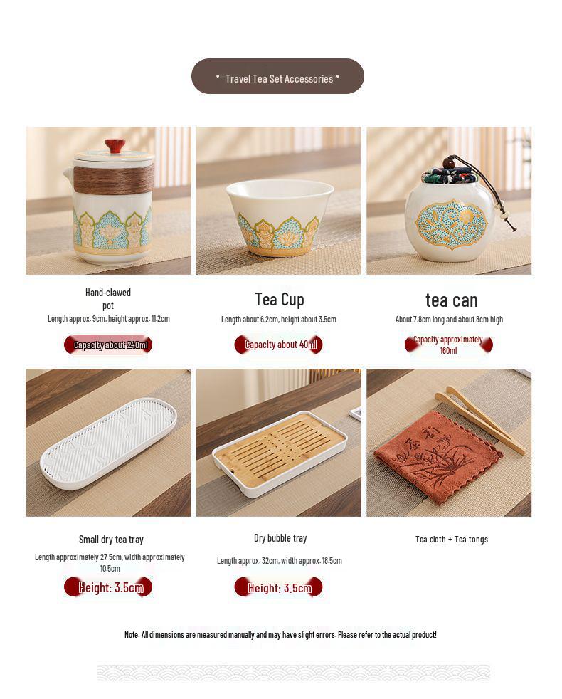 Portable Ceramic Gaiwan Tea Set - Customizable Chinese Style for Outdoor Camping, Business Souvenir with Logo.