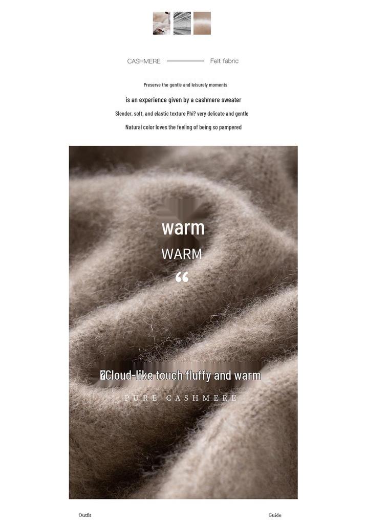 Women's Solid Color Cashmere Pullover: Round Neck, Seven-Stitch Cable Knit, Comfortable and Gentle Style, Warm Base Layer Sweater.