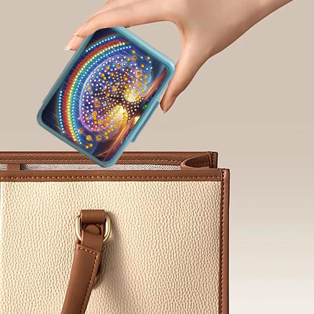 Diamond Art Pill Box Mini Travel Portable Storage Box Rectangular Medicine Box Diamond Painting DIY Blingbling Pill Case Pastill