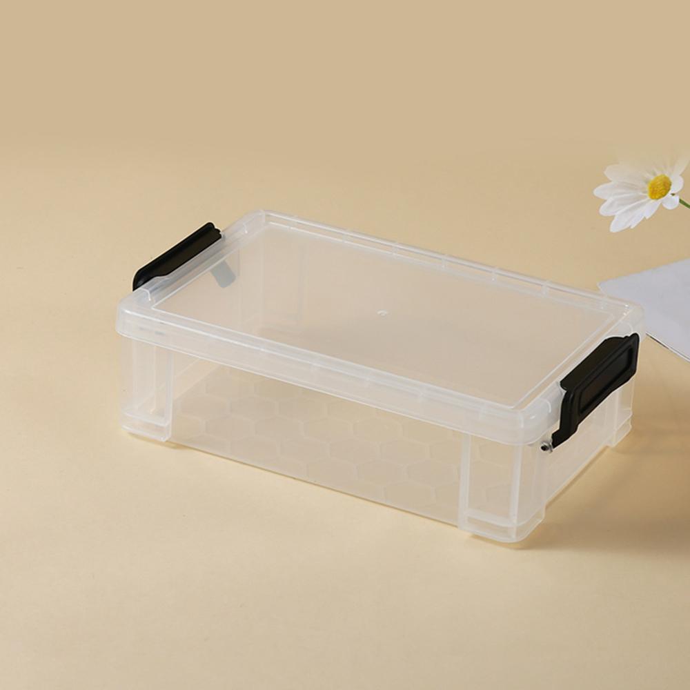 

Square Transparent Storage Box Multifunctional Art Supplies Jewelry Organizer Dustproof Desktop Plastic Box for Home Organizatio