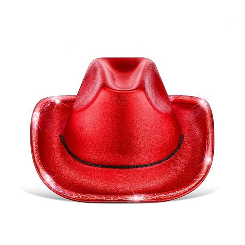 Light Up Cowboy Hats LED Wedding Hats Neon Sparkly Hats Gift for Bridal Wedding Shower Dance Bachelor Party Prom