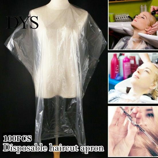 100Pcs Disposable Clear Hairdressing Capes Home Barber Hair Dyeing Shawl Aprons