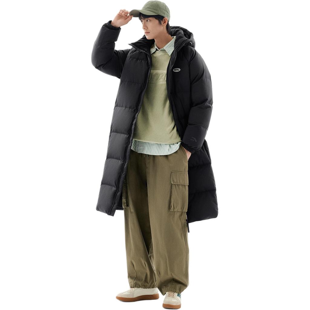 Anta Casual Long Down Jacket With Zipper And Hood Men Outerwear 952548911-2