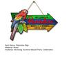 Willkommen im Paradies Schild Hawaiianischer Papagei Holzschild Hängend Sommer Hibiskus Tropisches Schild für Strand Poolparty Haustür Veranda Eingangsbereich Wanddekor