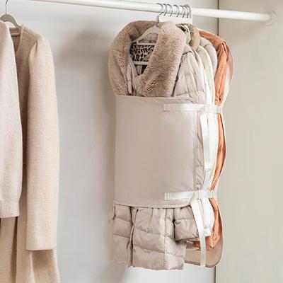 1pc Down Jacket Compressed Dust Cover Clothes Compression Hanging Bag Household Visible Clothes Storage Bag Wardrobe Organizer