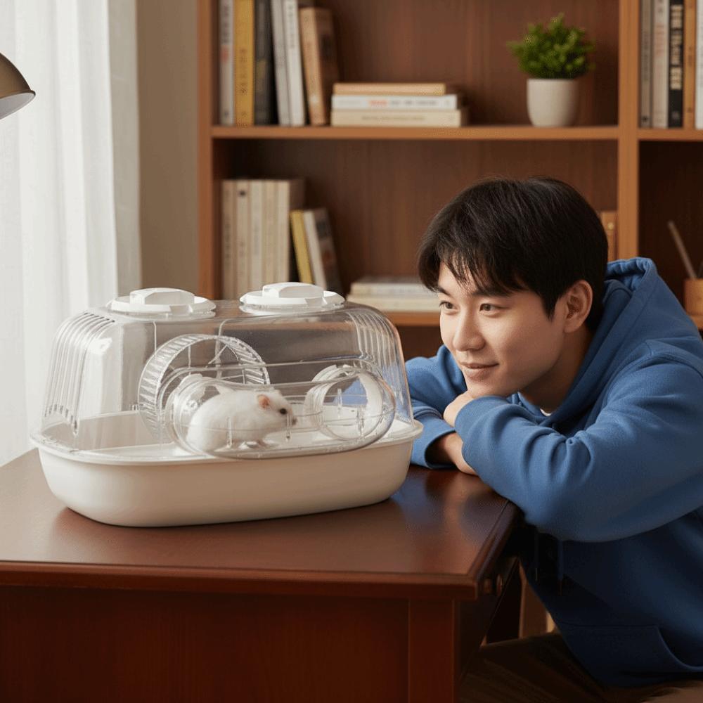 Detachable Hamster Habitat Transparent Small Animal Cage Durable Hamster Cage  Small Animals