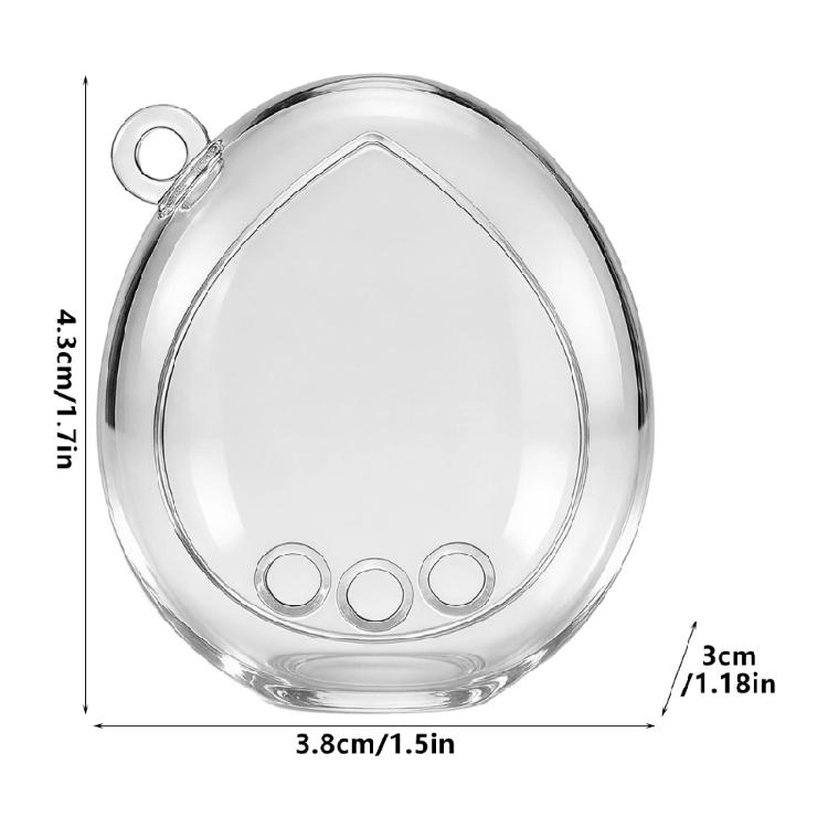 Charm Hanger Device Shell for Mini Virtual Pet Unit, Transparent PC Outer Cover with Full-Wrap Form and Front Access for Routine Storage