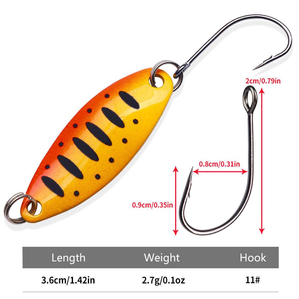 

3.6CM 2.5GLure Spoon Shaped Single Hook Melon Seed Lure Micro Fishing Bait Horse Mouth Special Fake Bait Fishing Bait 3.6CM-2.5G