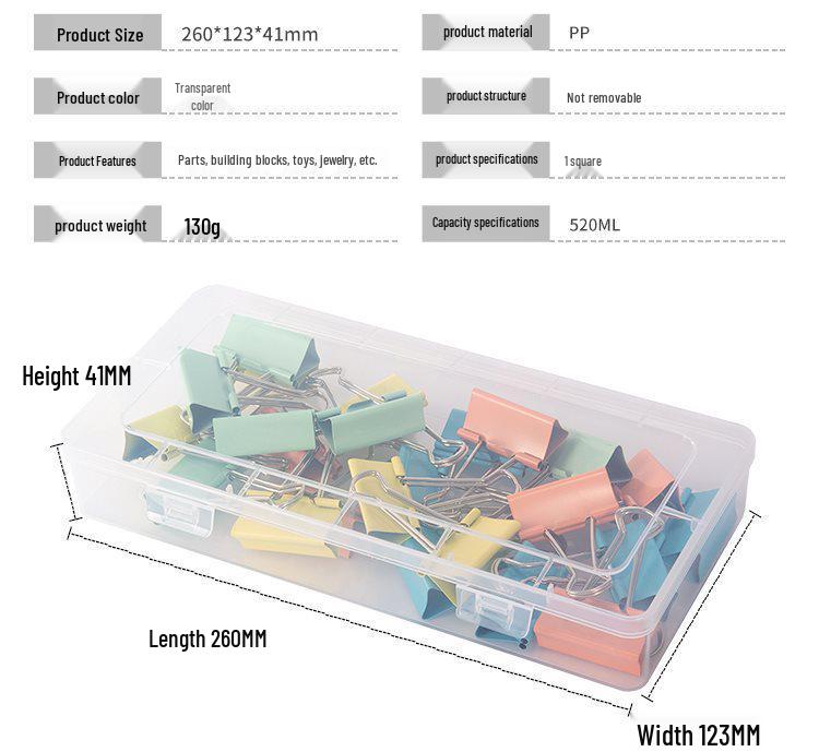 Transparent Rectangular Craft & Storage Box - Small Parts Organizer