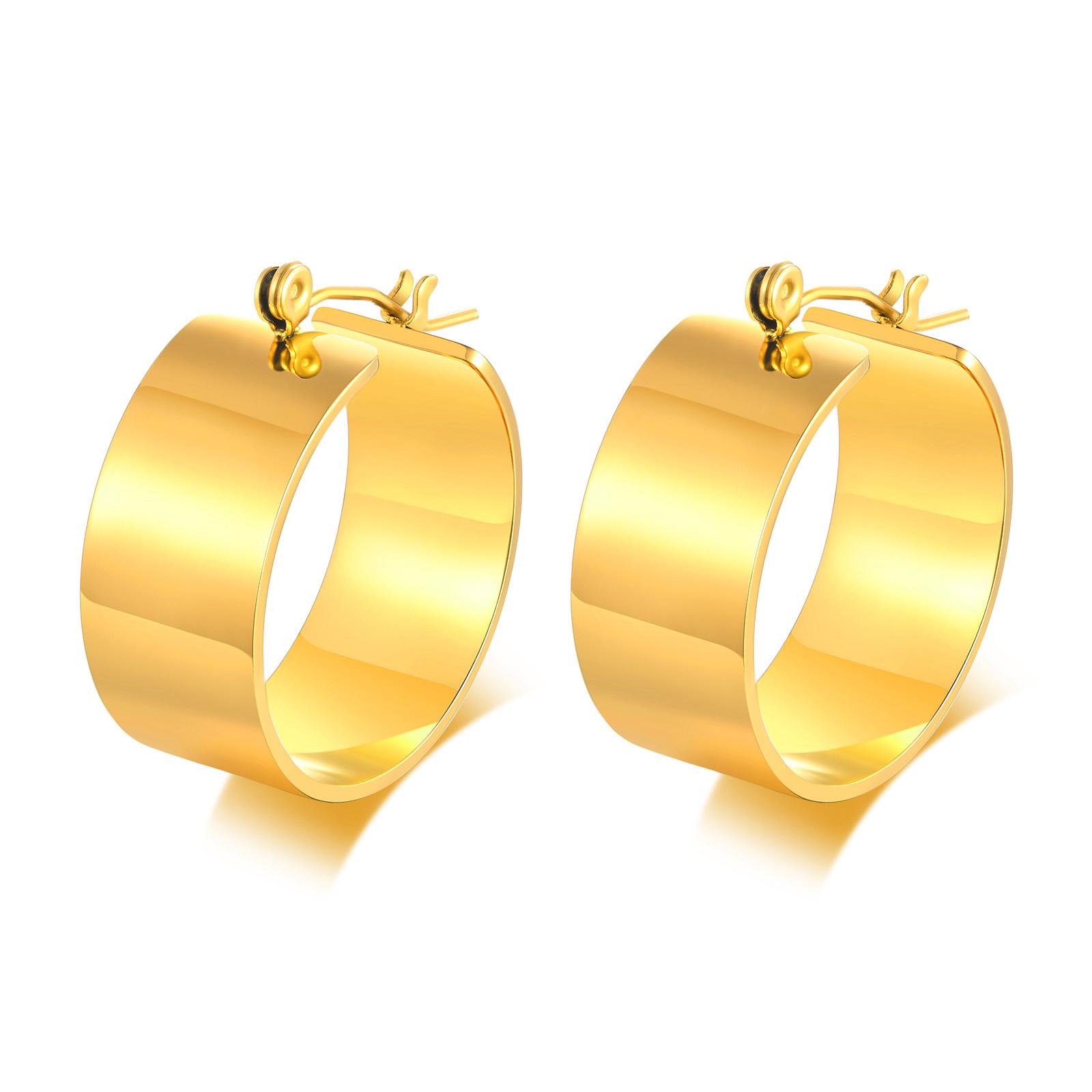 

10mm Wide Large Hoop Earrings for Women Stainless Steel Good Filled Hoops Cartilage Huggies Piercing Lightweight Earrings