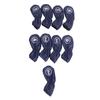 9pcs Golf Club Cover PU Leather Stylish Portable Golf Head Cover for Iron Drive Clubs Dark Blue