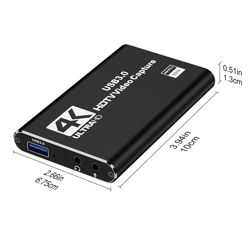 USB 3.0 4K HDMI-Compatible Capture Card 1080P 60FPS Audio Video Capture Card Game Capture Card Works for PS4/Camera/PC
