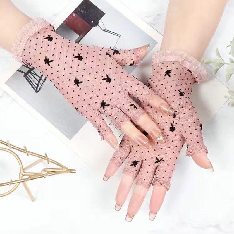 

Летние короткие кружевные женские перчатки без пальцев для защиты от солнца, скрывающие шрамы, татуировки, с открытыми пальцами, нескользящие, для вождения, уличные, тонкие Skin powder One size