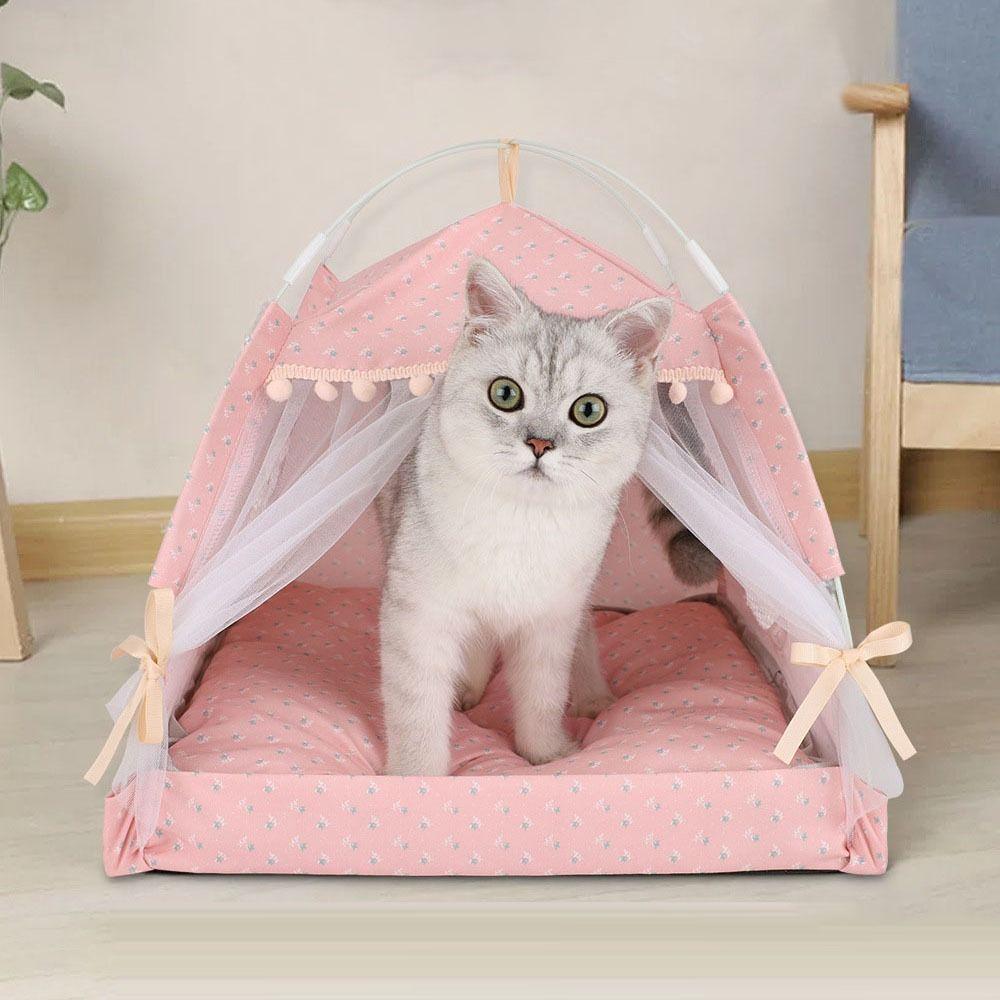Mosquito Prevention Pet Tent With Double-sided Cushion Puppy Nest House Cat Dog Bed Kennel  Dogs