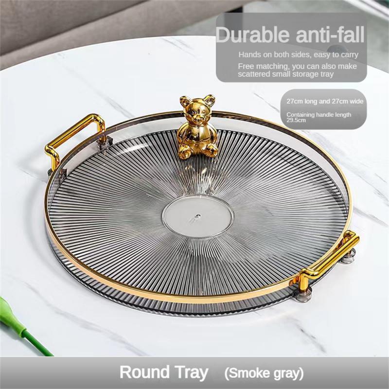 

Тарелка с фруктами для хранения ювелирных изделий, круглый поднос для хранения, светильник, роскошный креативный поднос для хранения, пластиковая кастрюля с ручкой, украшение для дома as the picture