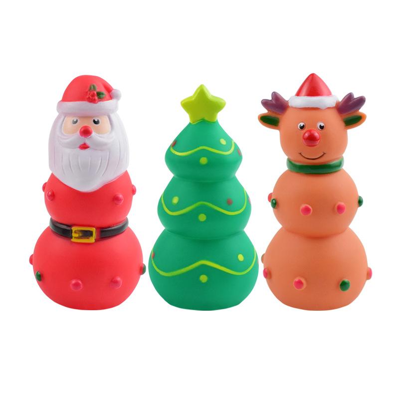 Christmas New Style Rubber Toy Christmas Tree Christmas Elk - Chewable and Grinding Toy for Pets with Sound Function