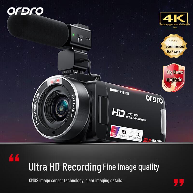 ORDRO 4K videokamera pro vlogging a živé vysílání (CN verze)