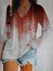 Halloween Bloody Print 3D Graphic Long Sleeve T-Shirt Casual V-Neck Top Polyester Breathable Women's Fashion Apparel