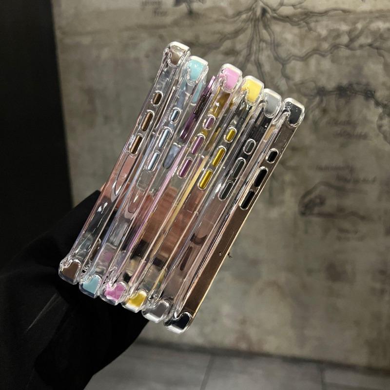 Transparent Acrylic Magnetic Shockproof Phone Case With Camera Lens Stand For Iphone