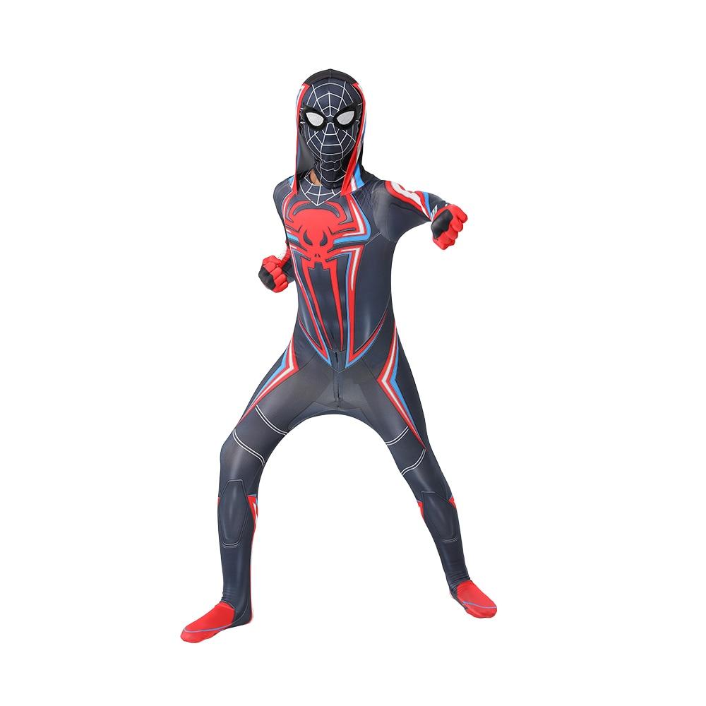 Kids Spider-Man Ultimate Miles Morales Costume, Multiverse, Lycra, Multicolor, 7-8 Years, 150cm