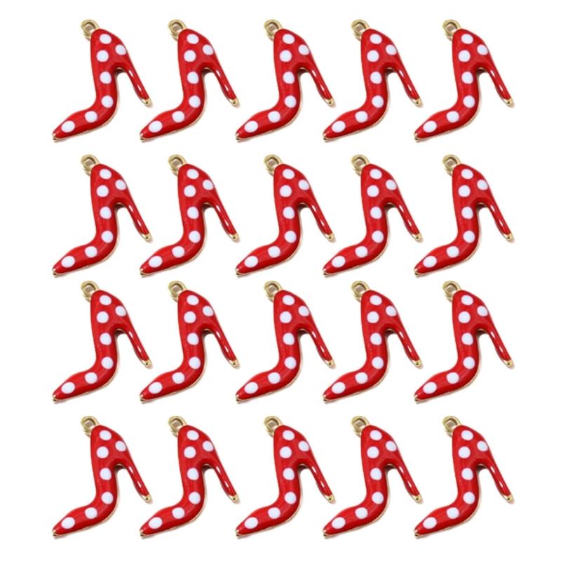 Pack Of 20 High Heel Shoe Charm Stainless Steel Jewelry Making Supplies For Crafting Handmade Accessories And Keychains