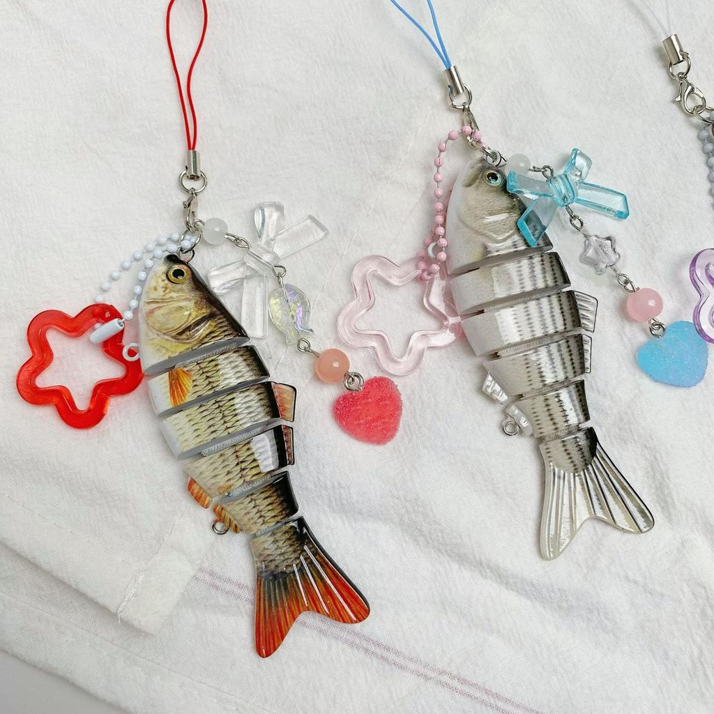 Fish Keychain Super Bionic Fish Bait Keychain Pentagram Love Crucian Carp Ocean Small Fish Multi-section Fish Luya Fashion Versa