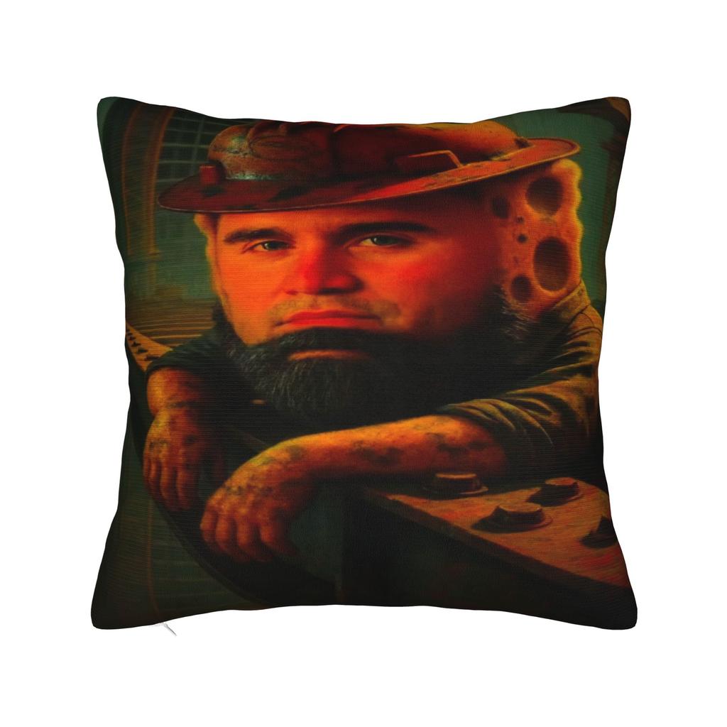 Charlie Kirk Miner Pillow Case Comfy Pillow Cover For Sofa Car Home Decor Funny Cushion Cover