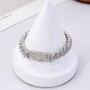 Unisex Cuban Link Chain Necklace Bracelet Set With Full Rhinestone Bling Hip Hop Jewelry Men Women