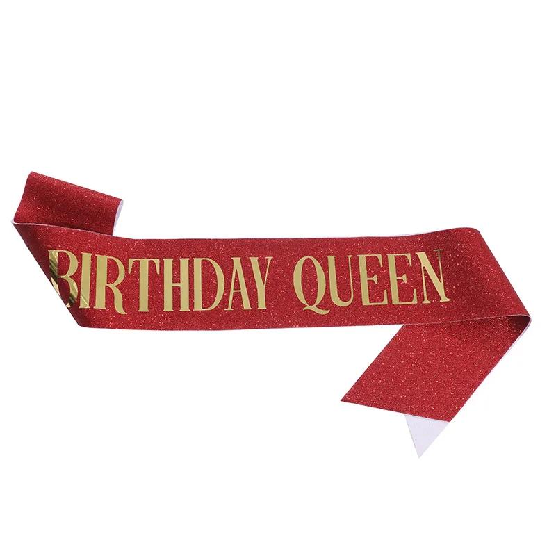 Happy Birthday Queen Girl Satin Sash 21 30 50 Birthday Sash Party Supplies Birthday Decoration Wedding Anniversary Decors