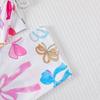 Women's Butterfly Print Pajama Set - Short Sleeve Top & Long Pants