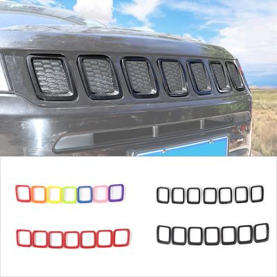 ABS Car Front Grille Decoration Ring Cover Stickers For Jeep Compass 2017-2020  Up Car Exterior Accessories