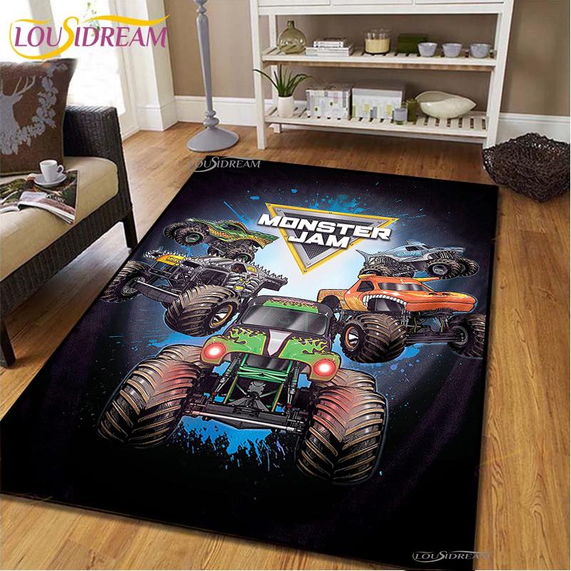 Monster Jam Truck Game Carpet for Living Room Bedroom Rug Kitchen Kids Door Unslip Floor Mat Birthday gift photography props Rug