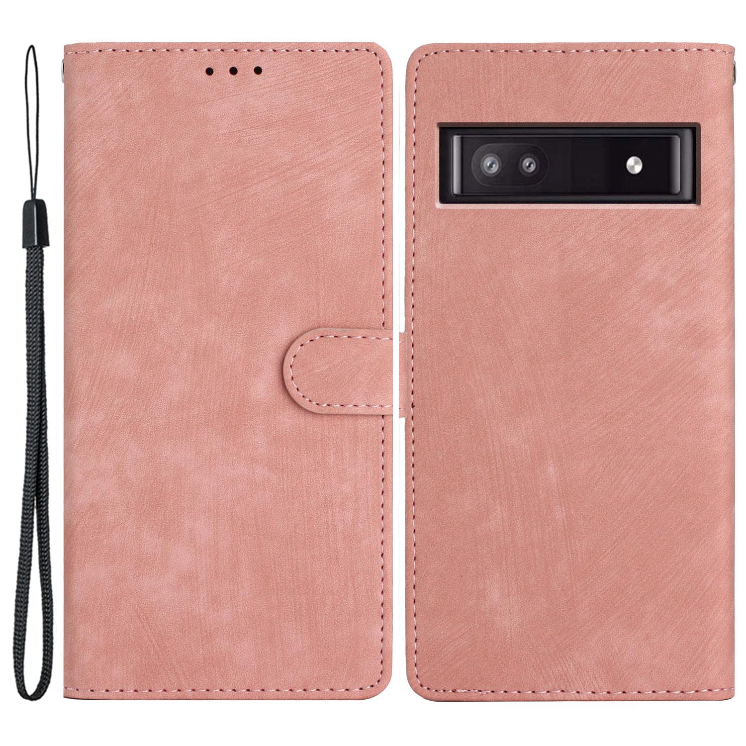 

For Google Pixel 9a Case with Card Clots Skin-Touch PU Leather Phone Cover Stand B