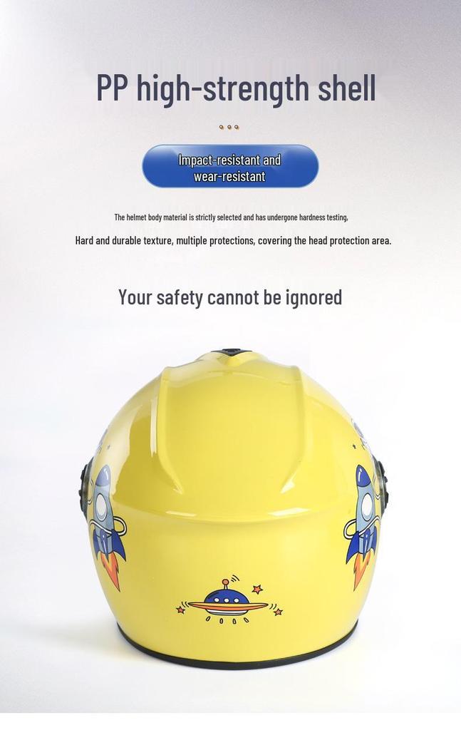 Dinosaur Cartoon Children's Electric Car Helmet - Four Seasons Safety, Thickened for Girls and Boys