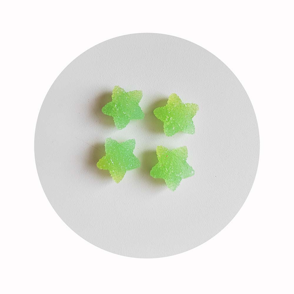 Flat Back Gummy Candy Resin Cabochon Star Shape Heart Shape for DIY Embellishments Scrapbooking