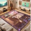 Floral Garden Theme Crystal Velvet Floor Rug Personalized Custom Name Text Warm Carpet Home Decoration