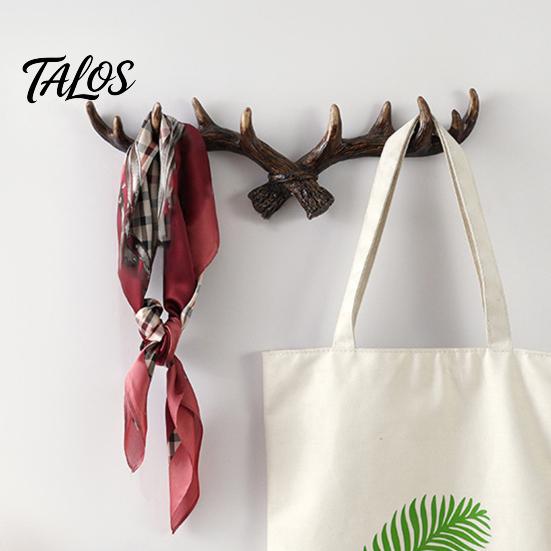 Wall Decor Hanger Vintage Deer Antler Hook, Farmhouse Rustic Mounted Heavy Multi-hook Coat Rack Duty Decorative for Coats Keys Bags Hats Towels