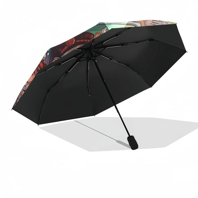 1pc Anime Characters Automatic Opening Umbrella Portable Tri-Fold Design with 8-Bone Iron Frame, Perfect for Outdoor Use, Festive Gifts, Suitable for