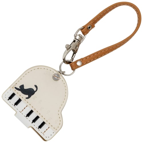 Fieldwork Analog Watch, Cat Piano Design, Bag Charm Watch with Magnifying Glass, LW038-1, Women's, Brown