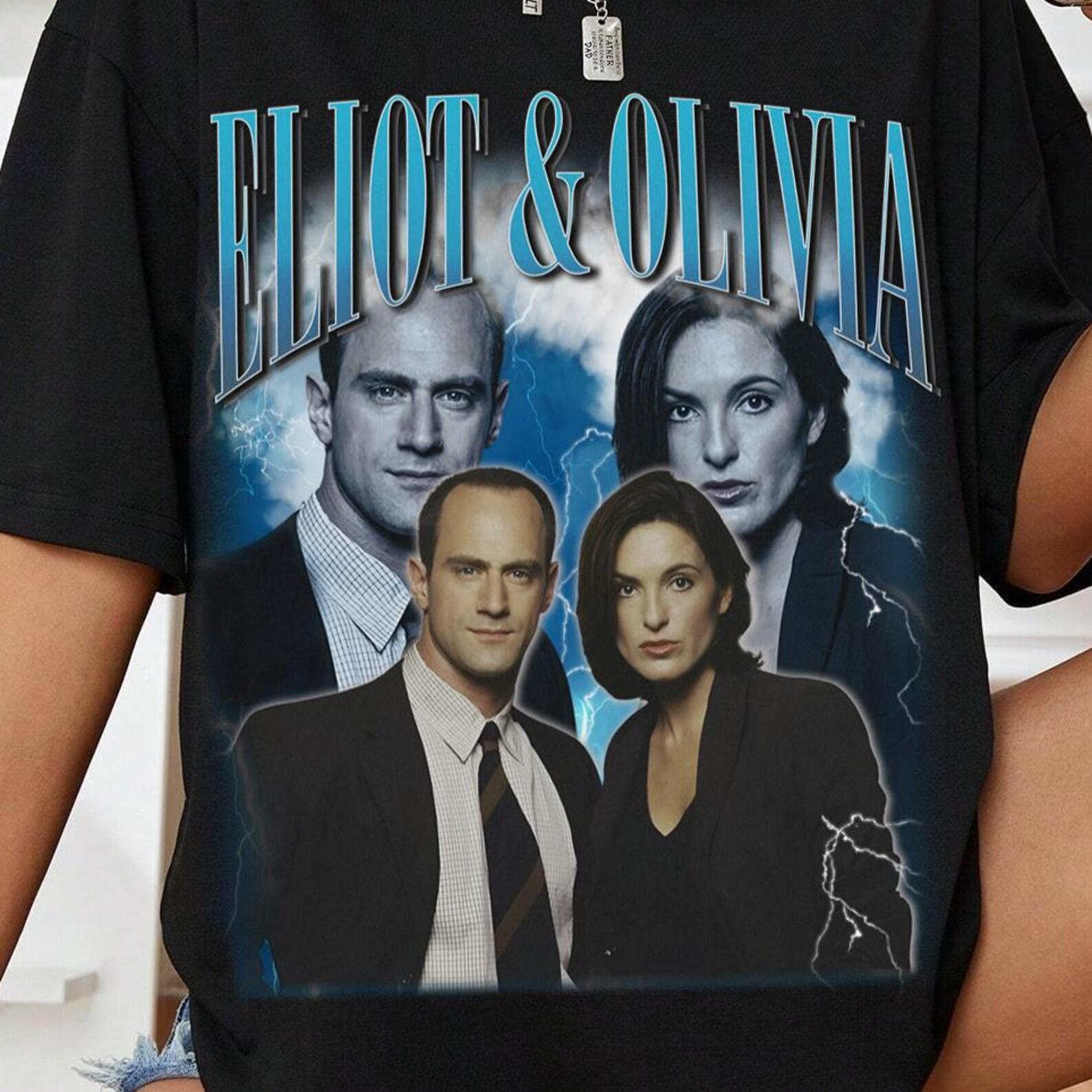 Eliot - Olivia T-Shirt – Vintage Law & Order SVU Crewneck, TV Show Fan Apparel|............||| 4XL
