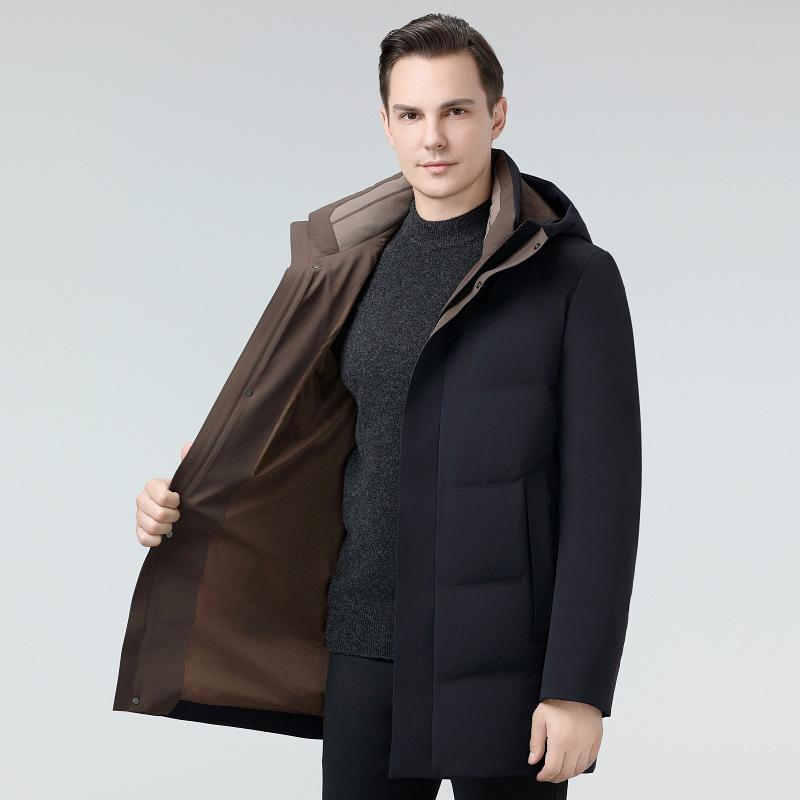 Winter Goose Down Down Jacket for Middle-aged Men with Velvet and Thickening for Middle-aged and Elderly Grandfathers
