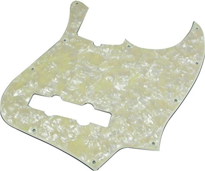 Genuine Fender Standard Jazz Bass 10 White for Fender Mexico and USA Jazz Basses Pickguard, Holes, Pearl, 4-Ply, (Product Code 992170000).