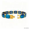 Ceramic Magnetic Men's Bracelet with Double Crescent Design - Multi-Color Electroplated Style