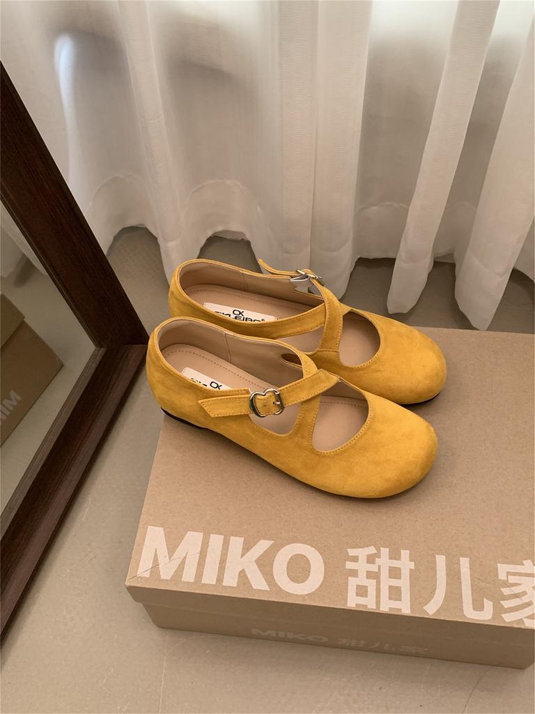 Inner Height Increase Retro Ballet Shoes Children 2025 New Cross Strap Fashion Round Head Mary Jane Single Shoes