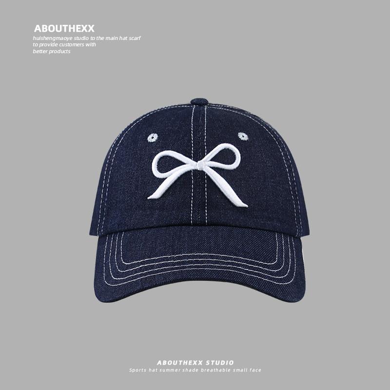 Bow Embroidered Baseball Cap With Sunshade And Breathable Cotton For Teens And Adults