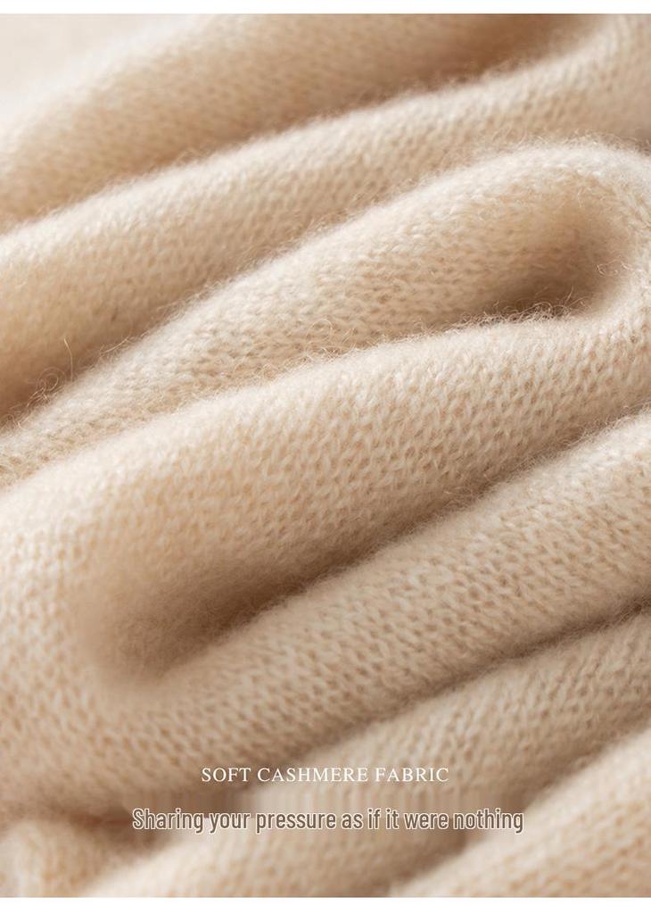 Women's 100% Cashmere Color Block Knit Scarf – Warm, Fashionable, Versatile Neck Gaiter for Autumn and Winter